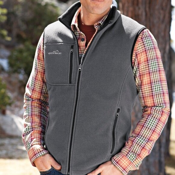 Eddie Bauer Other - Eddie Bauer EBTEK Men's Gray Full Zipper Outdoor Fleece Vest Size XXL